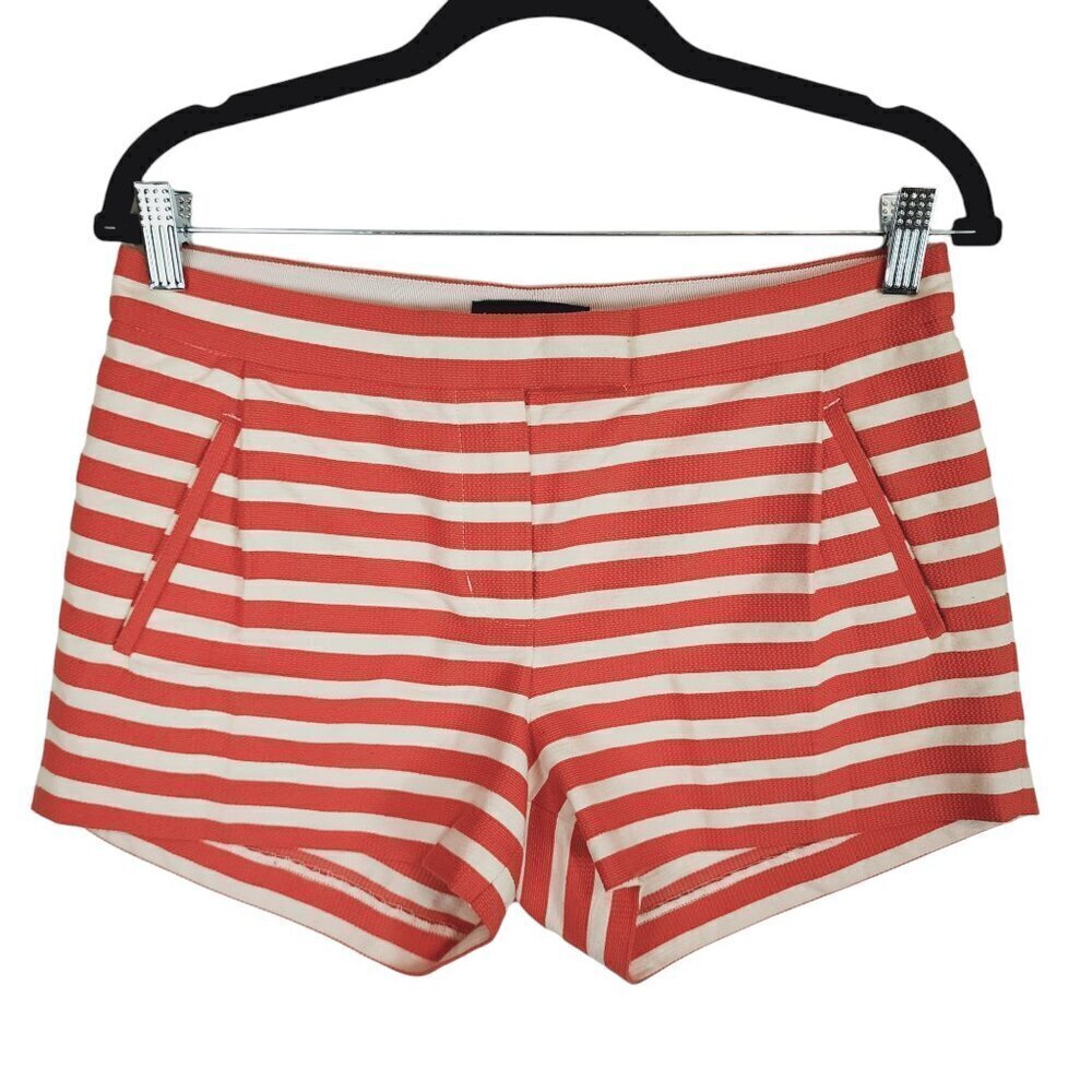 Striped Coral and Cream Women's Shorts